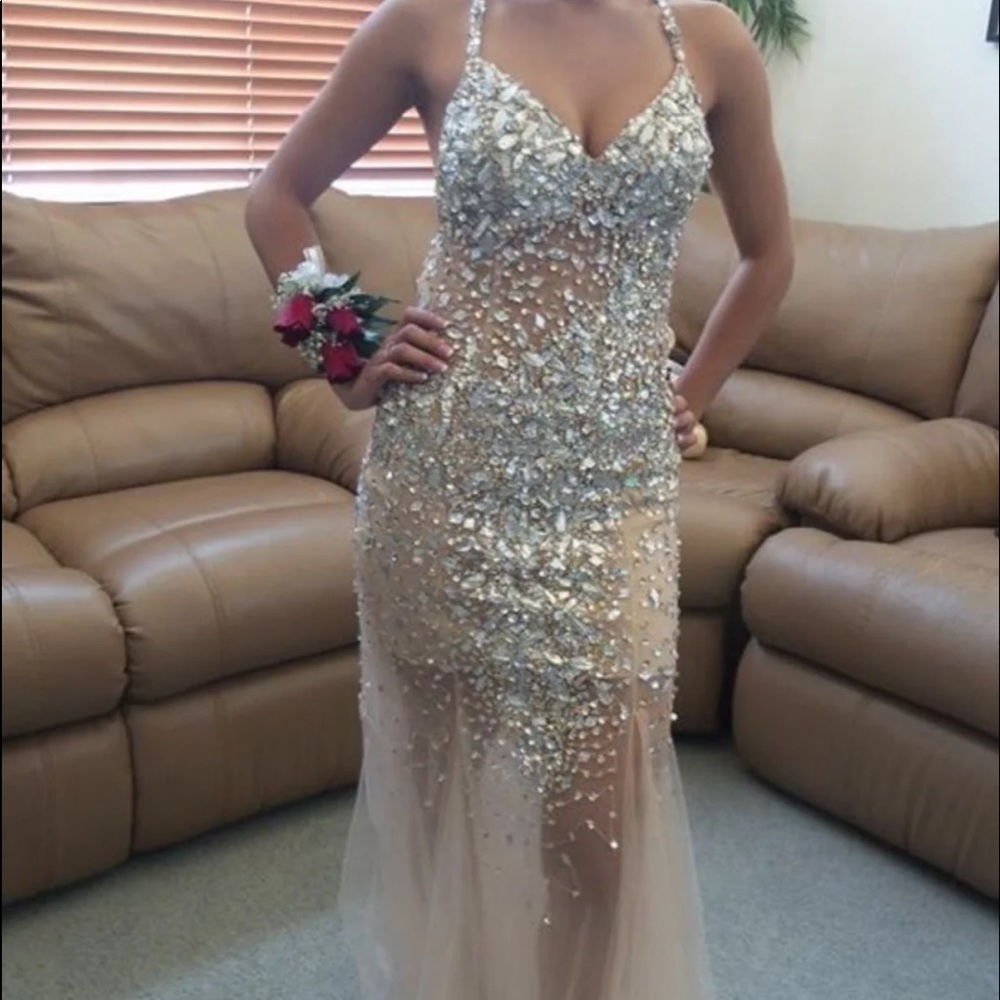 Sequins Rhinestone Prom Dress - Picture 1 of 6